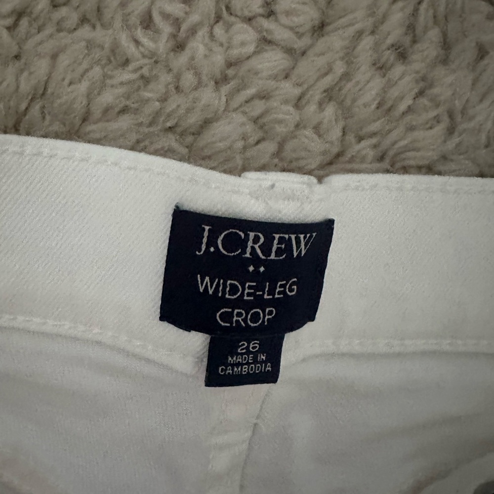J. Crew White wide leg cropped denim - Picture 2 of 3